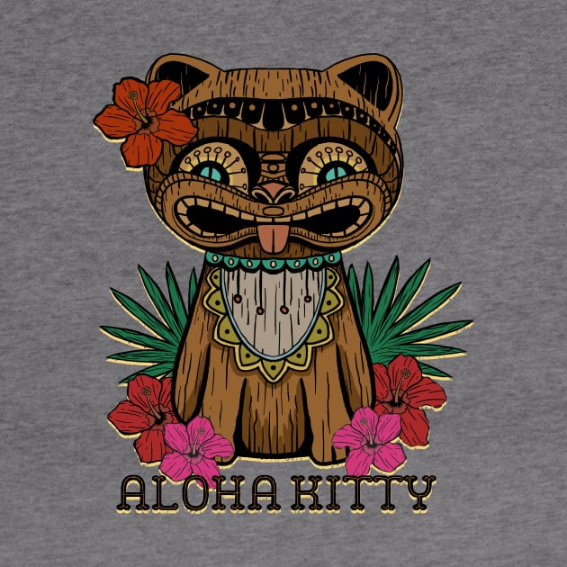 Aloha Kitty Tiki Totem by LittleBunnySunshine